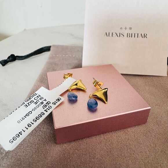 Alexas‎ Bittar Asterales Thorn 14K Goldplated & Sapphire Drop Earrings, NWT - Picture 11 of 16